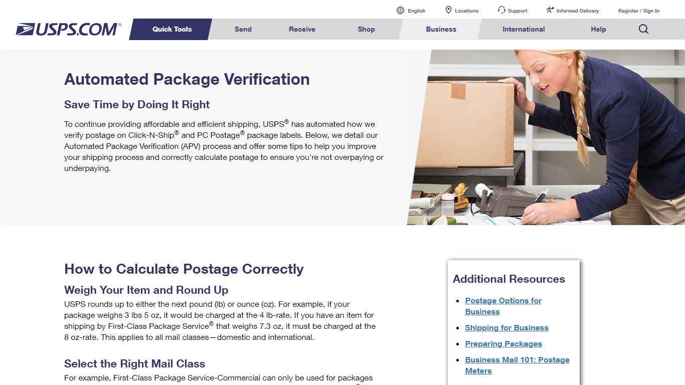 Postage Verification | USPS